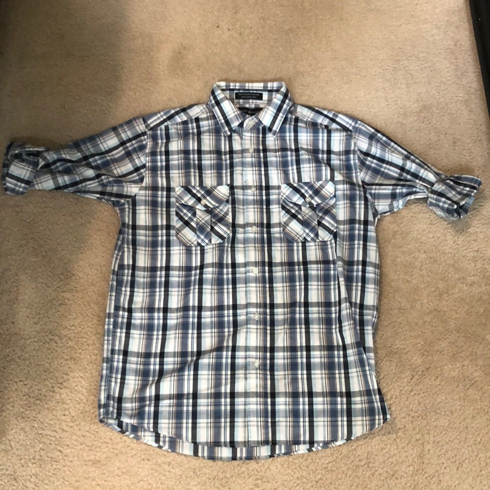 Plaid long sleeve button down